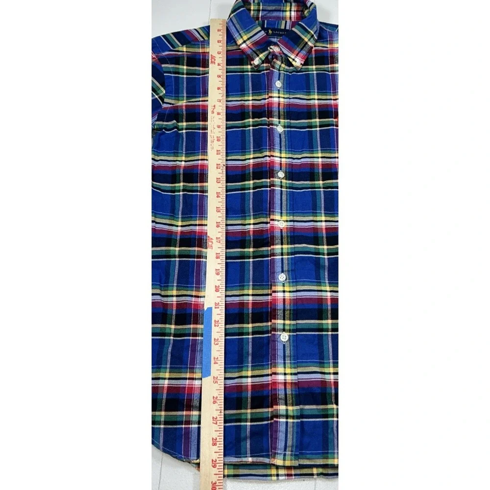 Polo‎ Ralph Lauren Multi Colored Plaid Flannel Meds Medium Long Sleeve Button Up